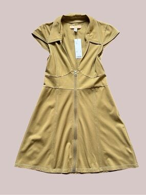 Urban Outfitters UO Amal Zip Front Khaki Mini Dress NWT